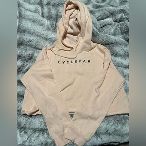 Cyclebar light peach crop hoodie XL